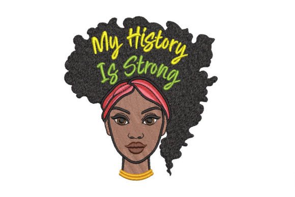 Black Cute Girl with Afro Hairstyle Embroidery Review