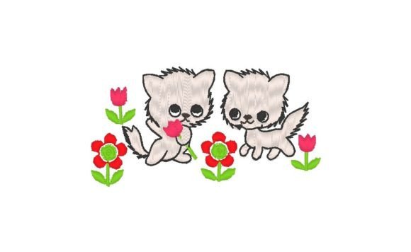 Cats with Flowers Embroidery Review for Apparel Projects