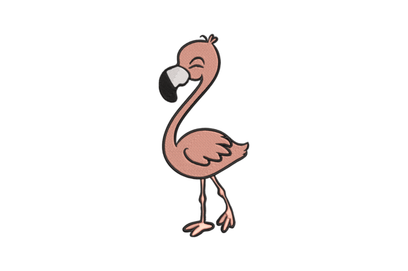 Cute Flamingo Embroidery for Seasonal Projects