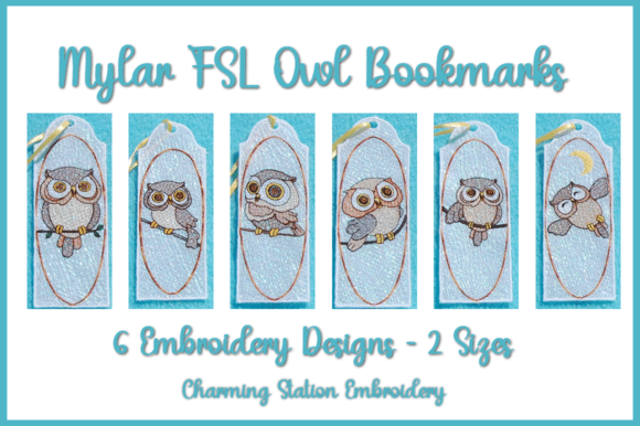 Mylar FSL Bookmarks Owls: A Sparkling Seasonal Embroidery Addition