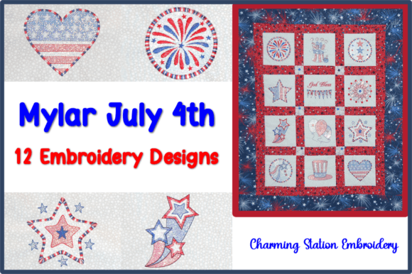Mylar July 4th: A Sparkling Patriotic Embroidery Design