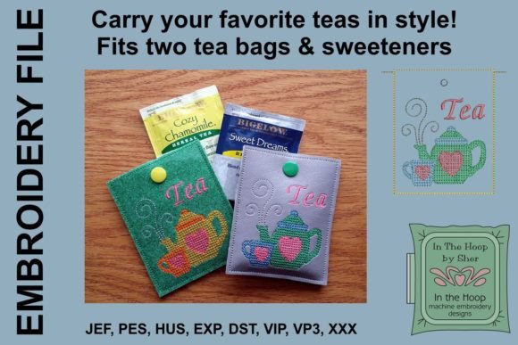 Teapot Tea Bag Holder: A Whimsical Embroidery Design for Meaningful Gifts