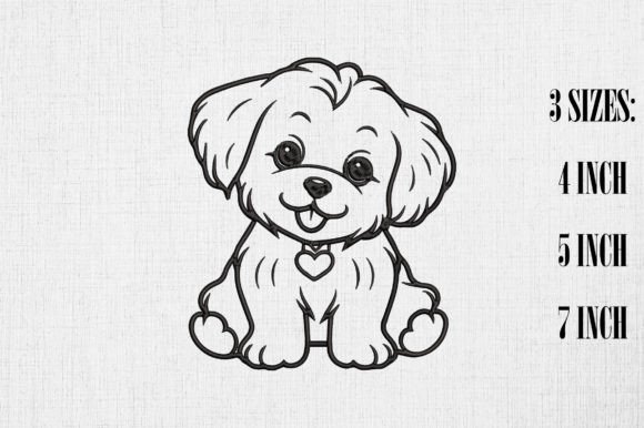 Valentine Cute Maltese Dog: A Heartfelt Embroidery Design for Seasonal Creations